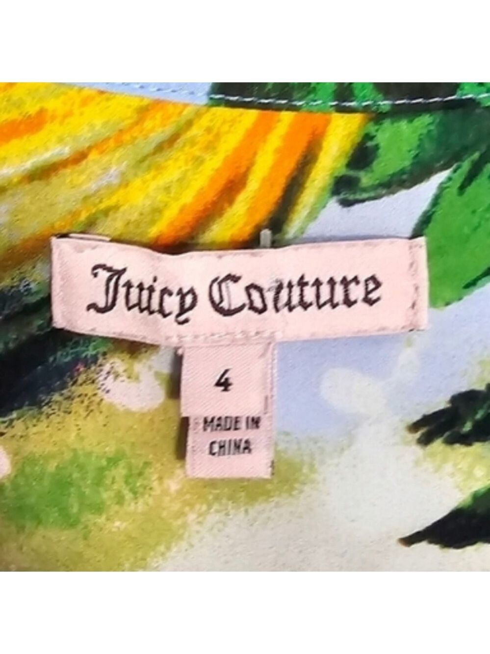 Juicy Couture Paradise Blue Sleeveless Hawaiian Floral Mini Dress Sz 4 - Picture 8 of 14